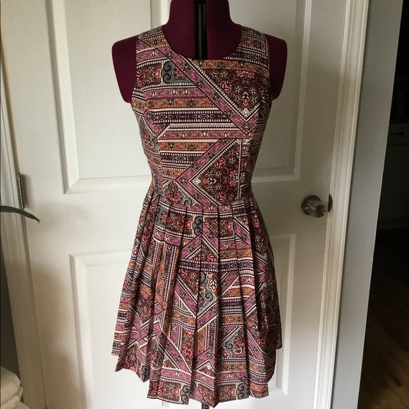 Altard State Fit Flare Dress Cut Out Back Pleated - Picture 1 of 8